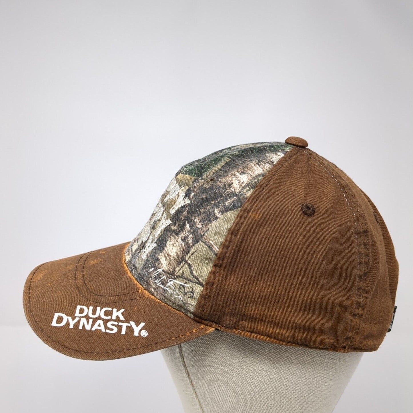 Happy Duck Dynasty Strapback Hat Brown OS Adjustable Embroidered Outdoor Cap
