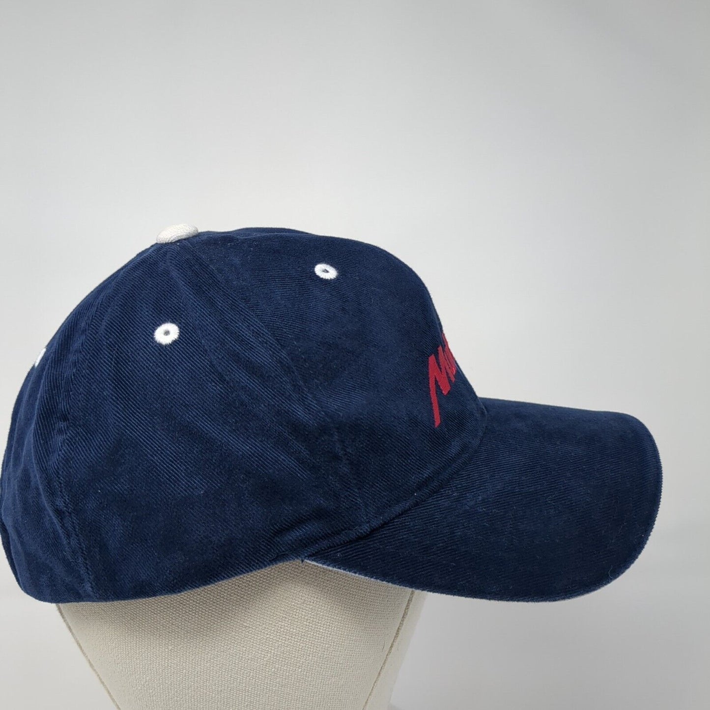 MultAlloy Strapback Hat Blue One Size Adjustable Embroidered Yupoong Cotton
