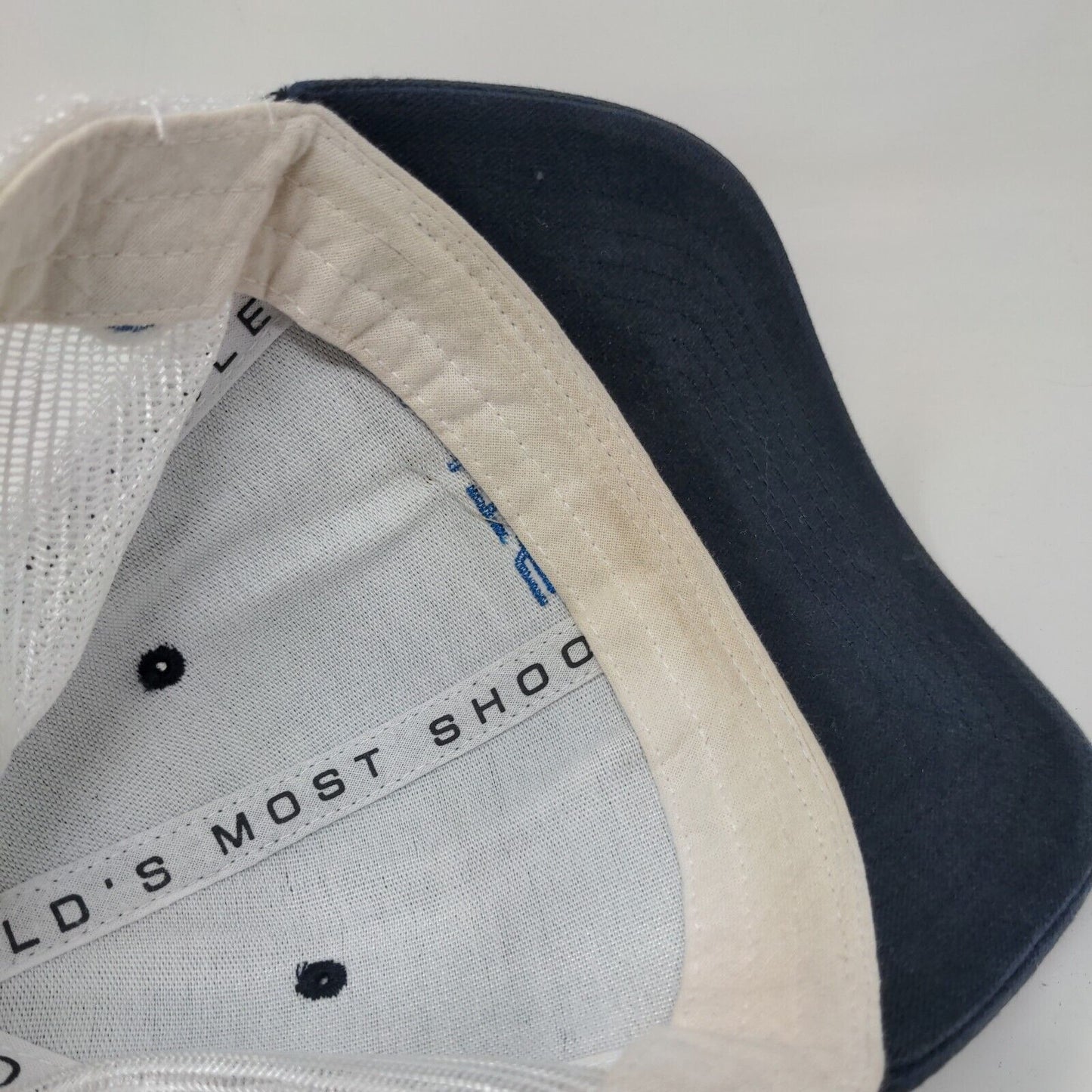 Elite Snapback Trucker Hat Blue OSFM Adjustable Embroidered Mesh Back 6 Panel