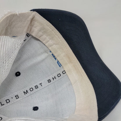 Elite Snapback Trucker Hat Blue OSFM Adjustable Embroidered Mesh Back 6 Panel