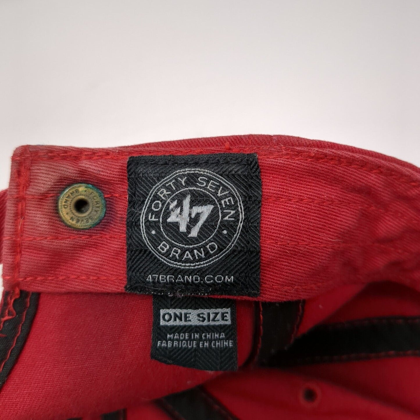'47 Brand Slideback Hat Red One Size Adjustable Embroidered 6 Panel Cotton