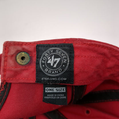 '47 Brand Slideback Hat Red One Size Adjustable Embroidered 6 Panel Cotton