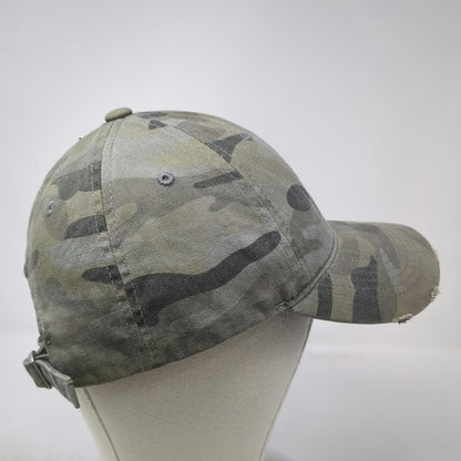 Express Baseball Cap Green OSFM Camo Camouflage Pattern Curved Brim Cotton Hat