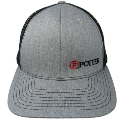 Richardson Trucker Hat Gray One Size Mesh Snapback 112 Potter Logo Embroidered