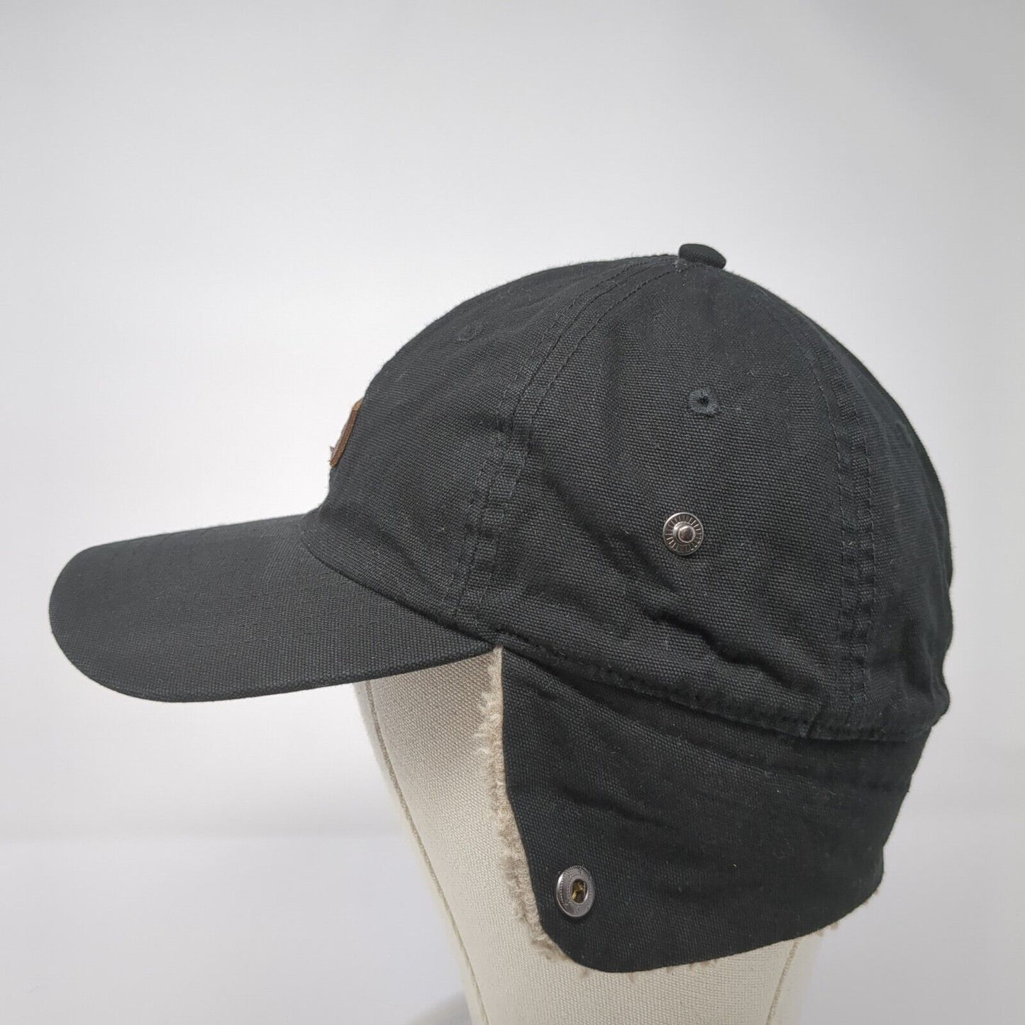 Levi's Leather Patch Fitted Trapper Hat Black S/M Ear Flap Sherpa