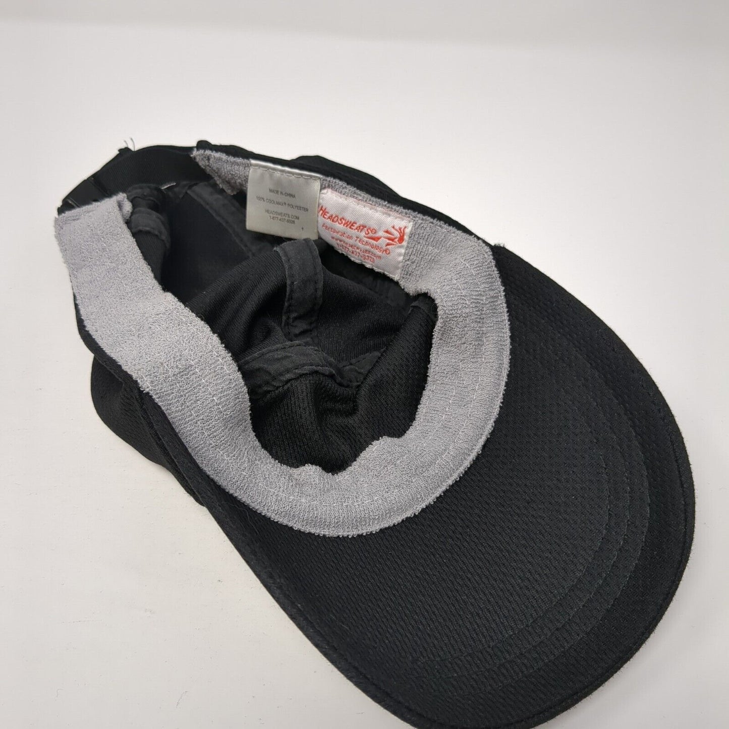 Headsweats Strapback 5 Panel Cap Black OS Adjustable Blank Coolmax Polyester