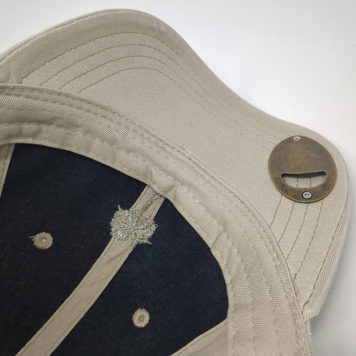 Baseball Cap Beige One Size Palm Tree Bottle Opener Strapback Beach Cotton Hat