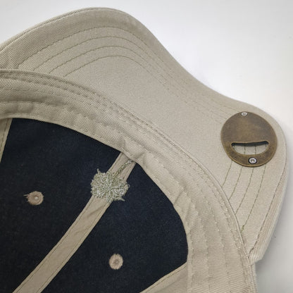 Baseball Cap Beige One Size Palm Tree Bottle Opener Strapback Beach Cotton Hat