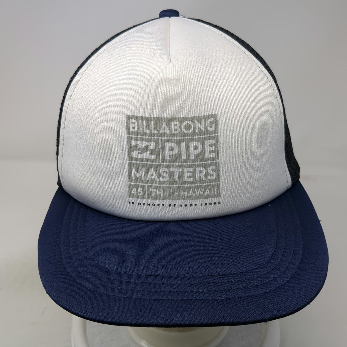Billabong Trucker Hat Blue One Size Pipe Masters 45th Hawaii Andy Irons Snapback
