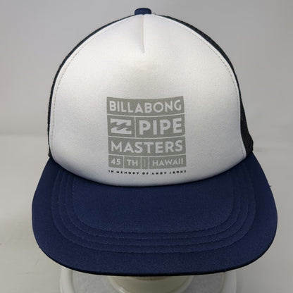 Billabong Trucker Hat Blue One Size Pipe Masters 45th Hawaii Andy Irons Snapback