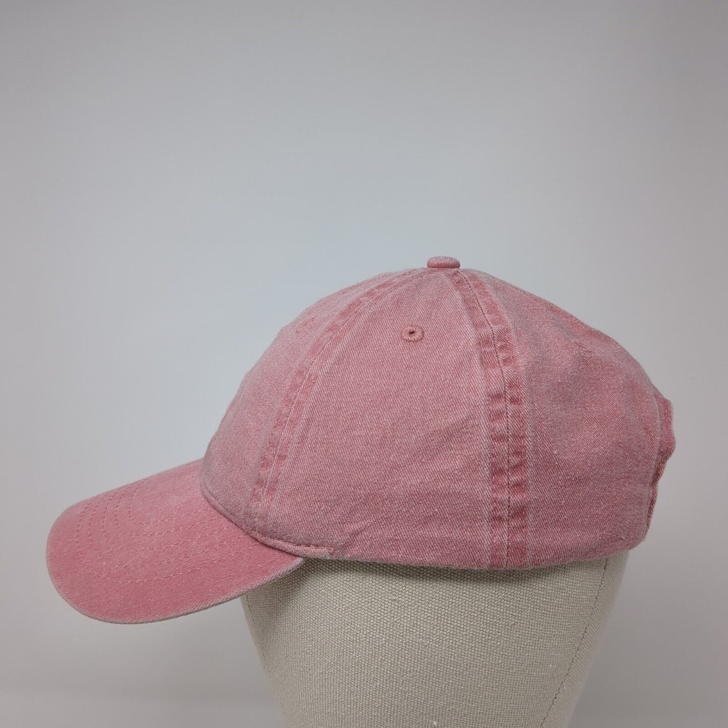 Unbranded Strapback Hat Pink One Size Adjustable Vented Holes 6 Panel Blank
