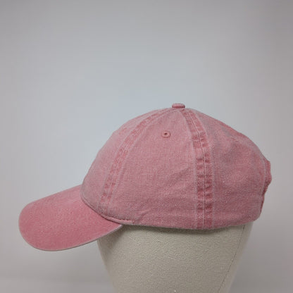 Unbranded Strapback Hat Pink One Size Adjustable Vented Holes 6 Panel Blank