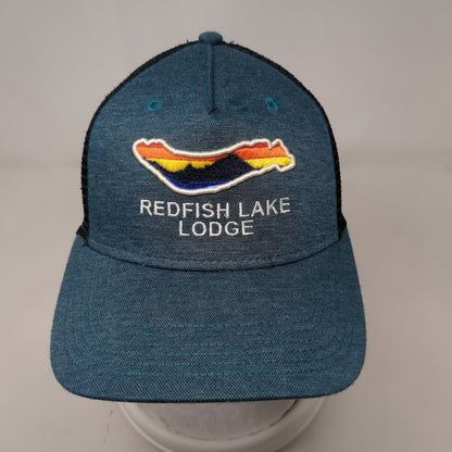 Redfish Lake Lodge Snapback Trucker Hat Green One Size Mesh Back Legacy