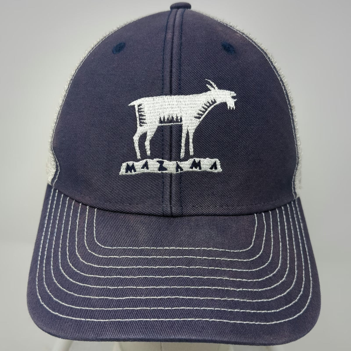 Ouray Sportswear Trucker Hat Blue One Size Snapback Mazama Mountain Goat Mesh
