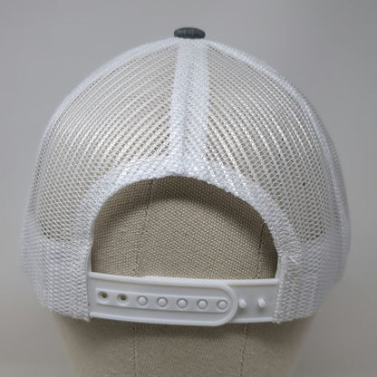 Direct Caps Astec Trucker Hat Gray One Size Mesh Back Snapback Logo Embroidery