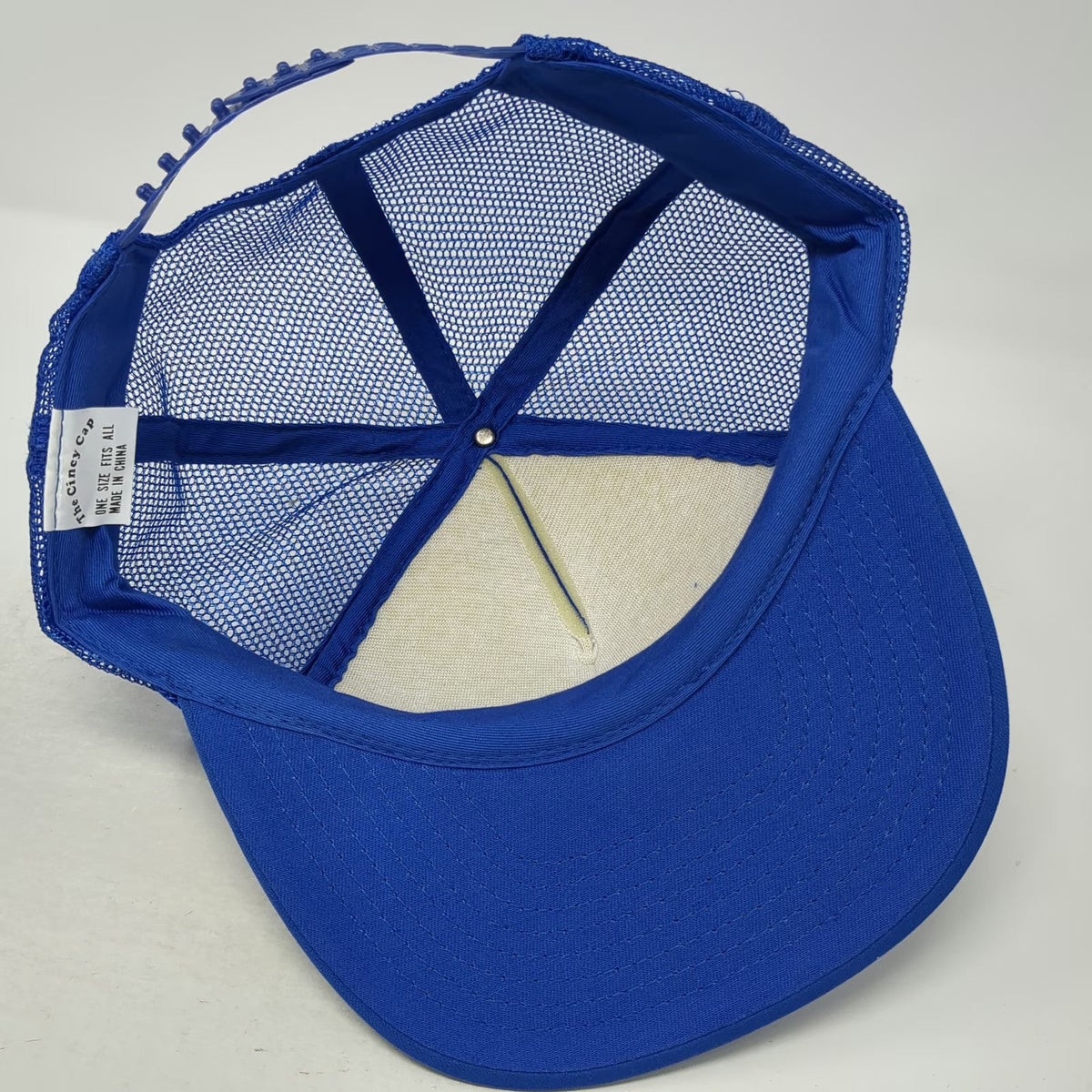 The Cincey Cap Blue Trucker Hat One Size Mastic Building Mesh Snapback Rope Cord
