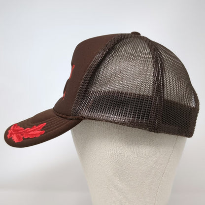 Otto Trucker Hat Brown One Size The Band Loula Red Scrambled Eggs Mesh Back