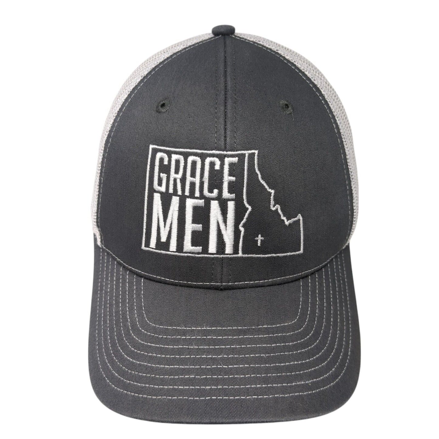Grace Men Idaho Snapback Trucker Hat Gray One Size Mesh Back Colorblock