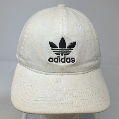 Adidas Baseball Cap Beige Black OSFM Trefoil Logo Strapback Gray Underbrim Hat