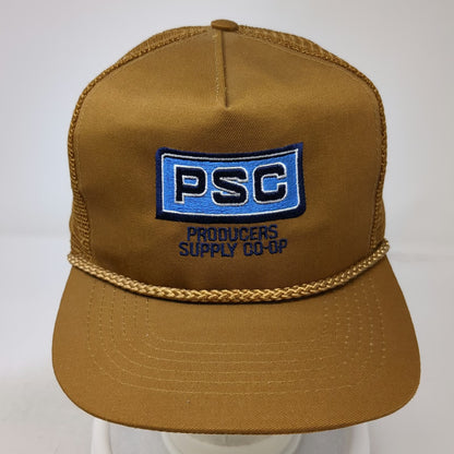 Otto Trucker Hat Brown One Size PSC Producers Supply Co-op Rope Mesh Snapback