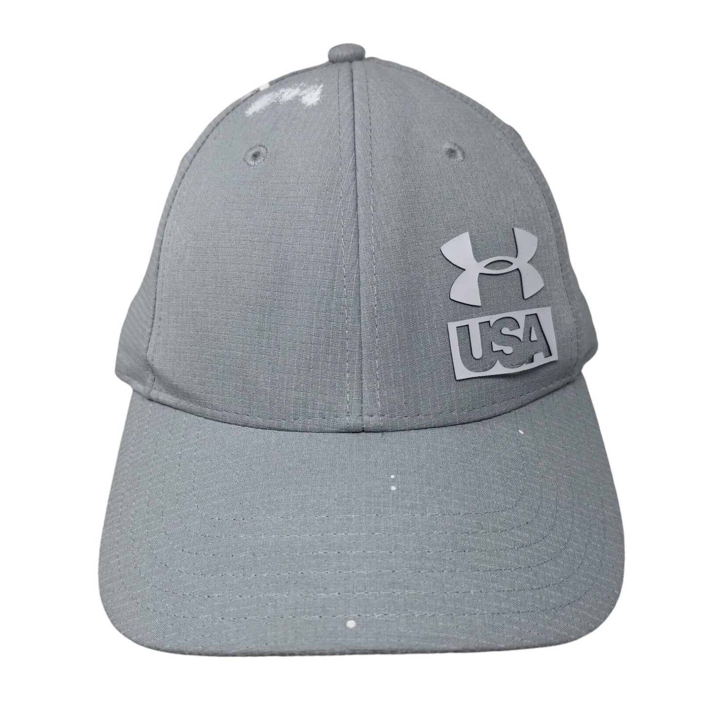 Under Armour USA Fitted Hat Gray L/XL Solid UA Classic Fit 6 Panel