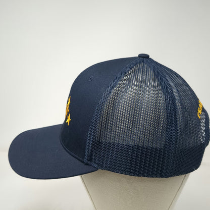 Richardson Trucker Hat Blue Yellow One Size Fear The Talon Eagle Logo Mesh Back