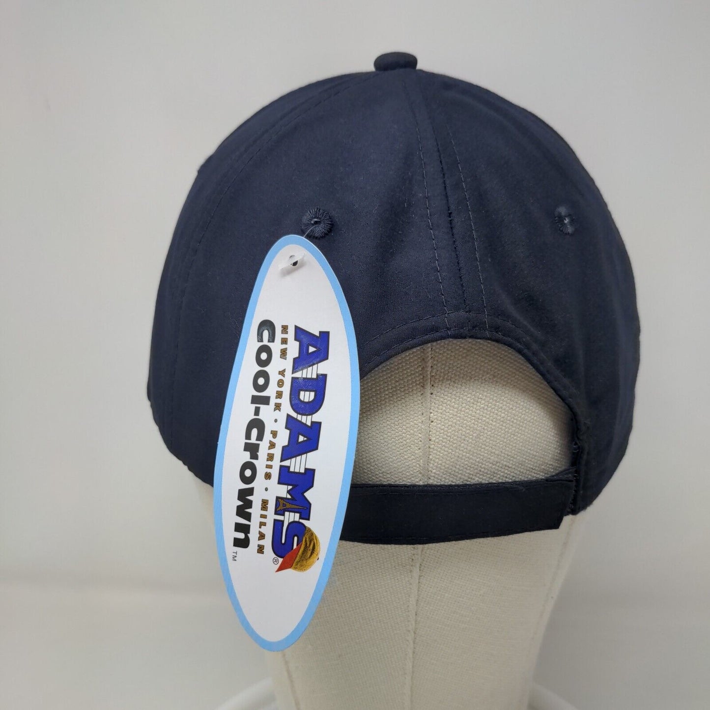 Adams Men's Strapback Hat Blue Embroidered Ferguson Facilities Supply Logo