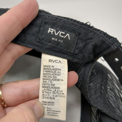 RVCA Trucker Hat Gray One Size Herringbone Diamond Logo Patch Snapback Mesh