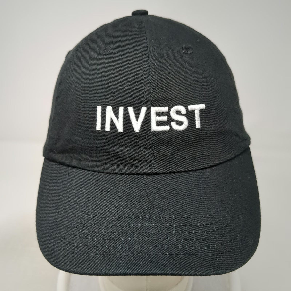 Public Invest Baseball Cap Black One Size Slideback Cotton Hat Finance Stocks