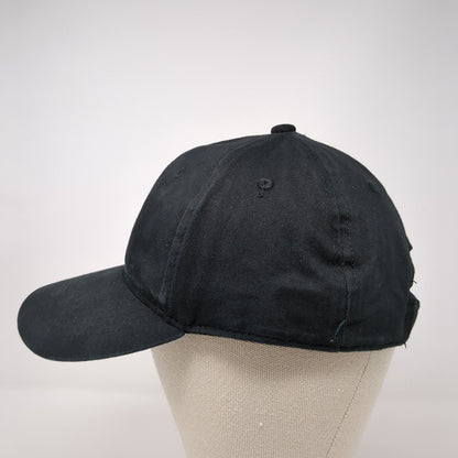 George Strapback Hat Black One Size Adjustable 6 Panel Blank Solid