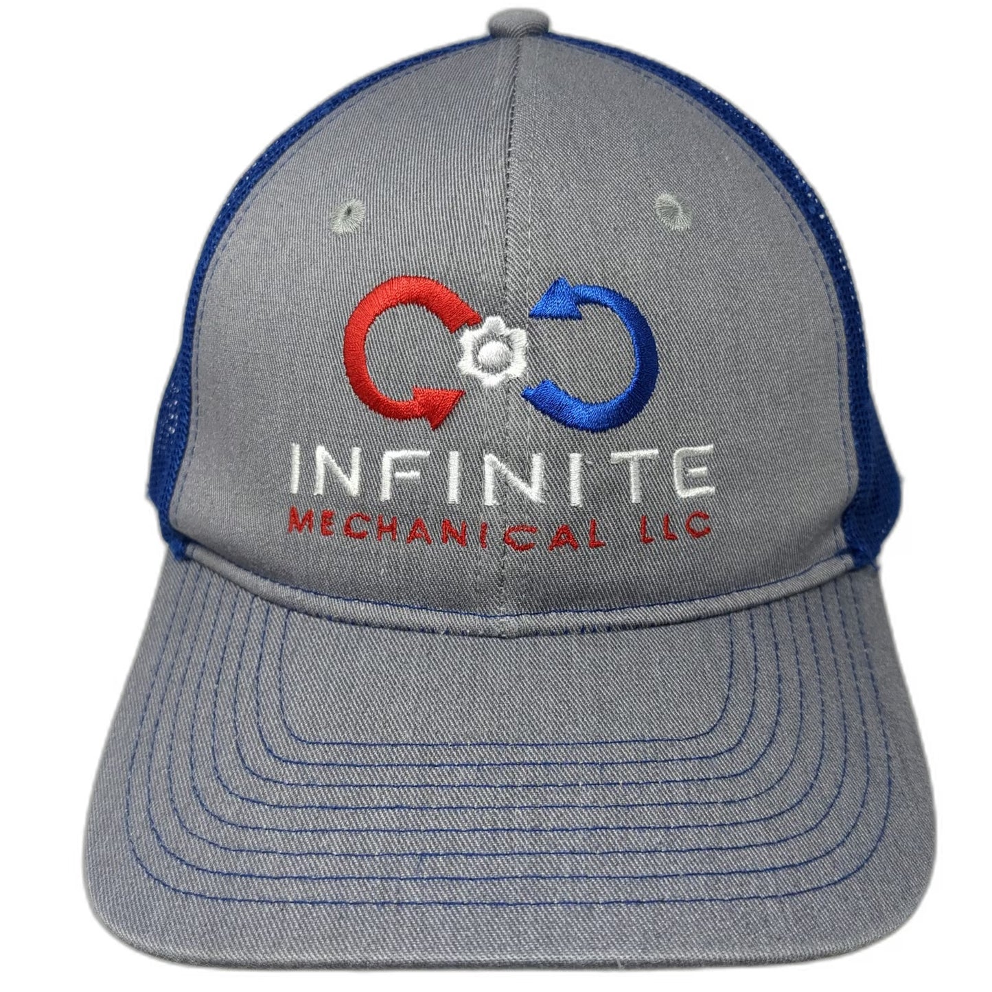 Port Authority Trucker Hat Gray Blue One Size Infinite Mechanical LLC Mesh