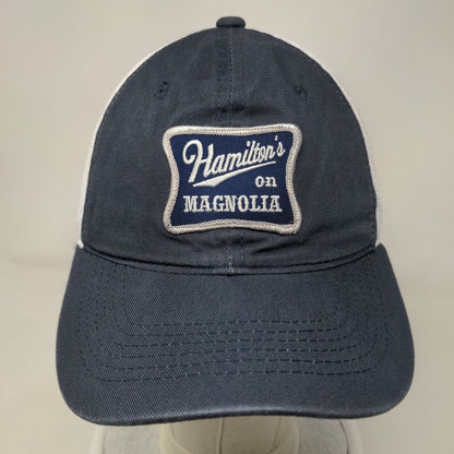 Hamilton's on Magnolia Strapback Trucker Hat Blue OSFM Adjustable Mesh Back