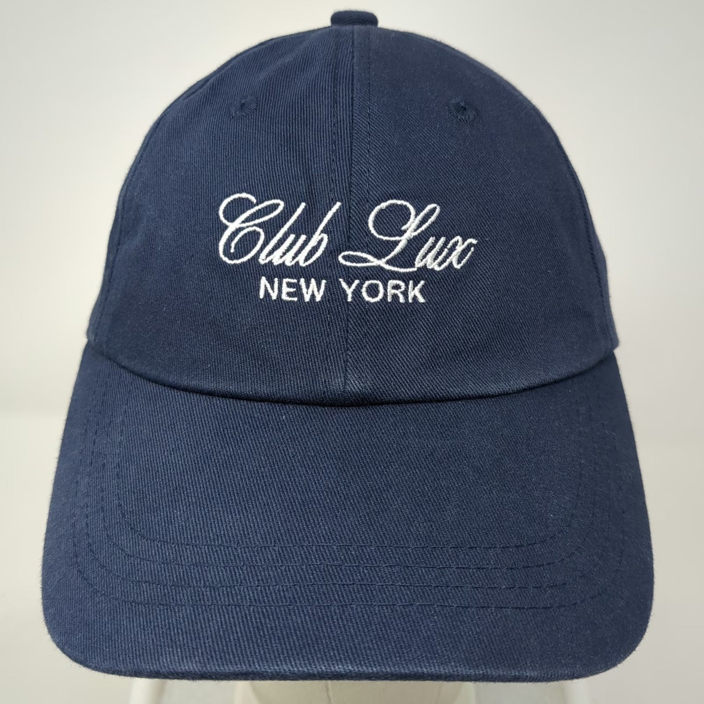 Club Lux New York Blue One Size Baseball Cap Hat Slideback Strapback Embroidered