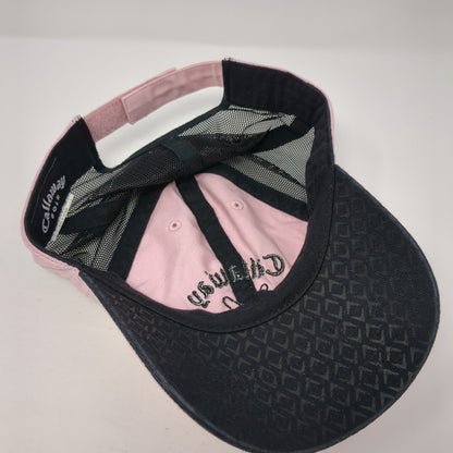 Callaway Golf Strapback Mesh Back Trucker Hat Pink One Size Rhinestone