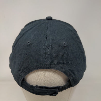 Chipotle Strapback Hat Black OSFM Adjustable Embroidered Solid 6 Panel