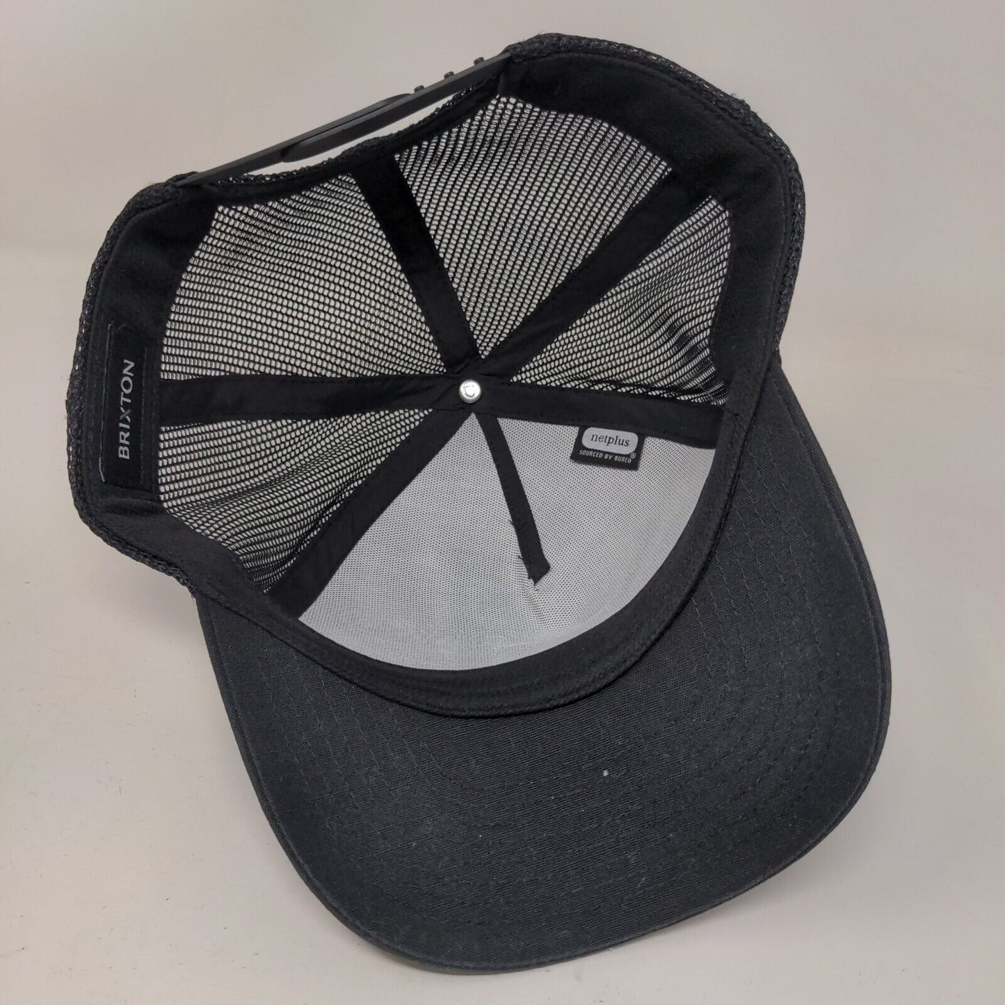 Brixton Snapback Mesh Back Trucker Hat Black One Size Solid Adjustable