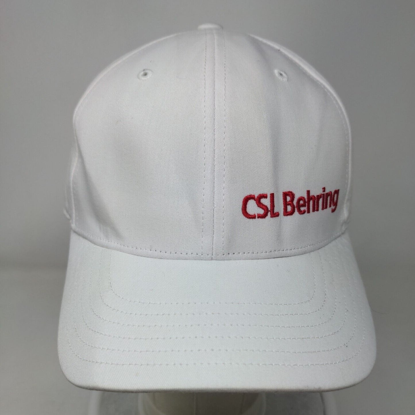 CSL Behring Slideback Hat White OSFM Adjustable Vent Holes Adidas