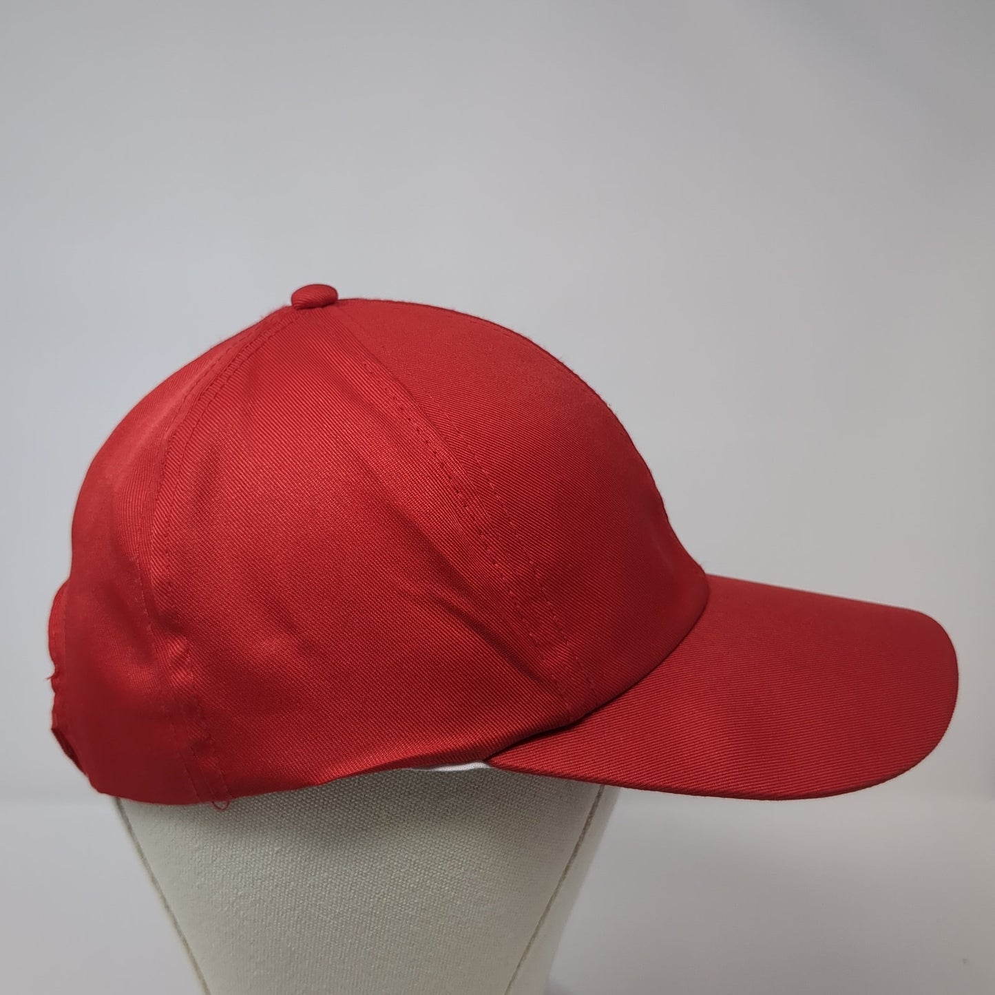 Unbranded Strapback Hat Red One Size Solid Adjustable Blank 6 Panel