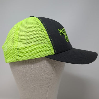 Yupoong Trucker Hat Gray Green One Size Mesh Back Snapback Bunker Baits Fishing