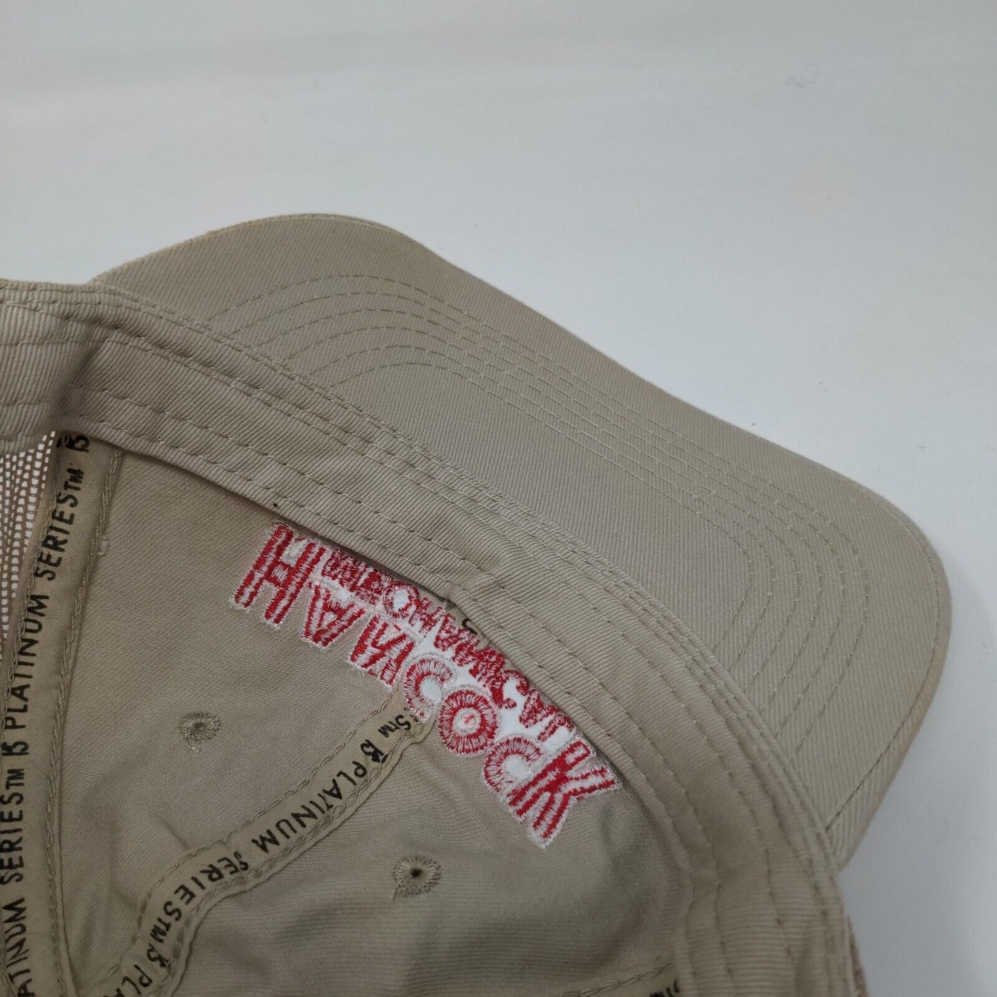 Hancock Mechanical Strapback Trucker Hat Tan OSFM Mesh Back Outdoor Cap