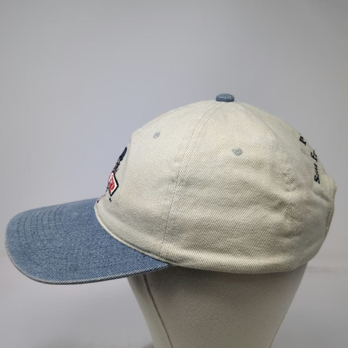 Bubba Gump Shrimp Co. Baseball Cap Hat Beige Blue One Size Denim San Francisco