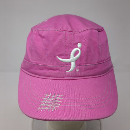 In Pink Cadet Army Cap Pink One Size Adjustable Embroidered Distressed Cotton