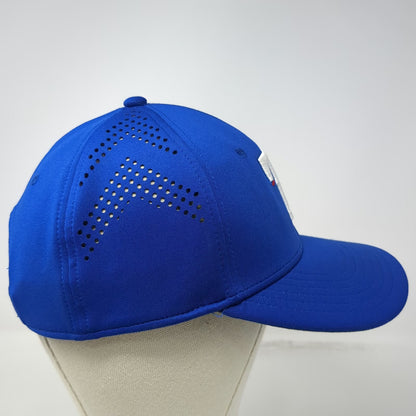 Texas Rangers MLB OC Sports Snapback Hat Blue One Size Laser Cut Vents Logo