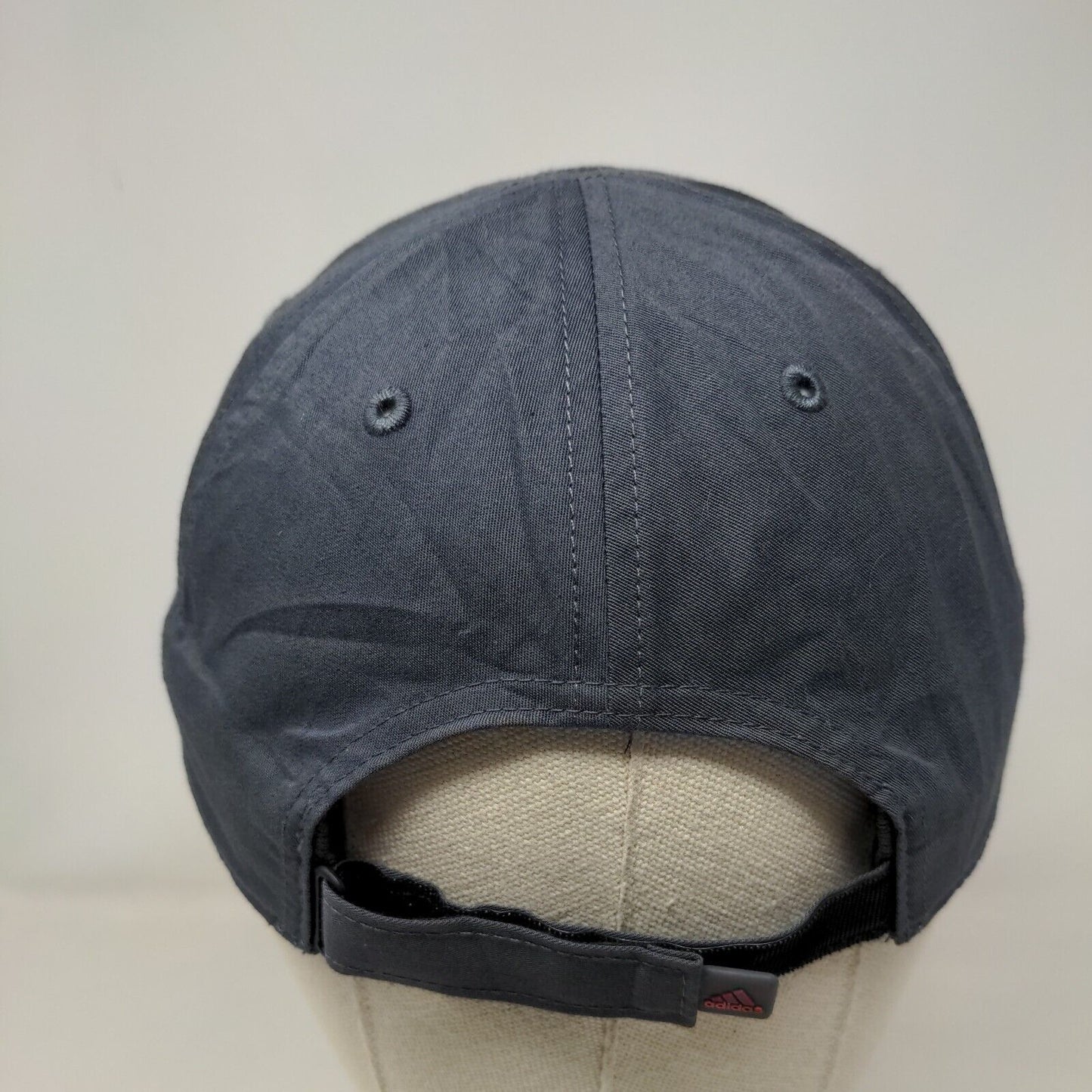 Adidas 3 Stripes Strapback Hat Gray One Size Adjustable Solid 6 Panel