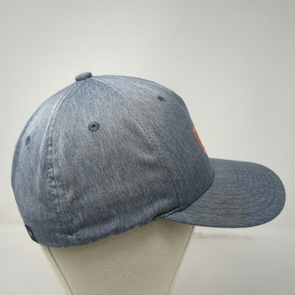 Hurley 5 Panel Blue Hat M Flexfit H2O-DRI Heathered Curved Brim Orange Logo
