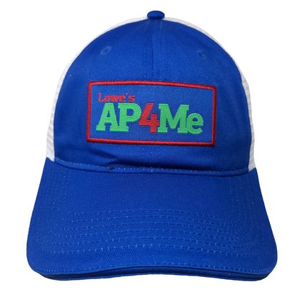 Lowe's AP4ME Snapback Mesh Back Trucker Hat Blue One Size Embroidered