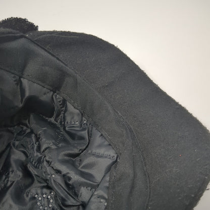 Unbranded Fitted Cadet Army Cap Hat Black One Size Flower Embellished