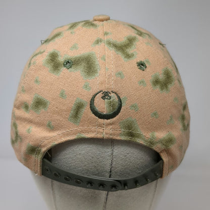 Stussy Snapback Orange One Size Digital Camo Skull Logo Canvas Hat 6 Panel