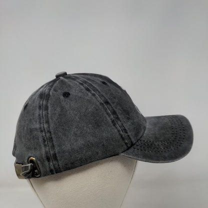 Skull Dinosaur Slideback Hat Gray OSFA Adjustable Vented Holes 6 Panel Waldeal
