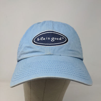 Life is Good Women's Slideback Hat Blue Adjustable Embroidered Logo Cotton